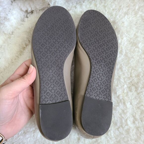 Tory Burch Lowell Logo Leather‎ Ballet Flats sz 7 - Picture 8 of 9